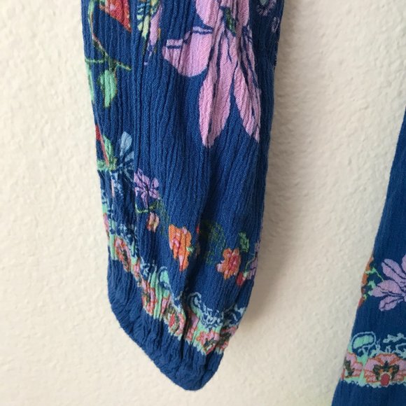 Free People Violet Hill Tunic Top Dress Blue 2 - Picture 4 of 12